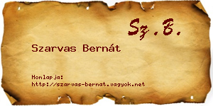 Szarvas Bernát névjegykártya